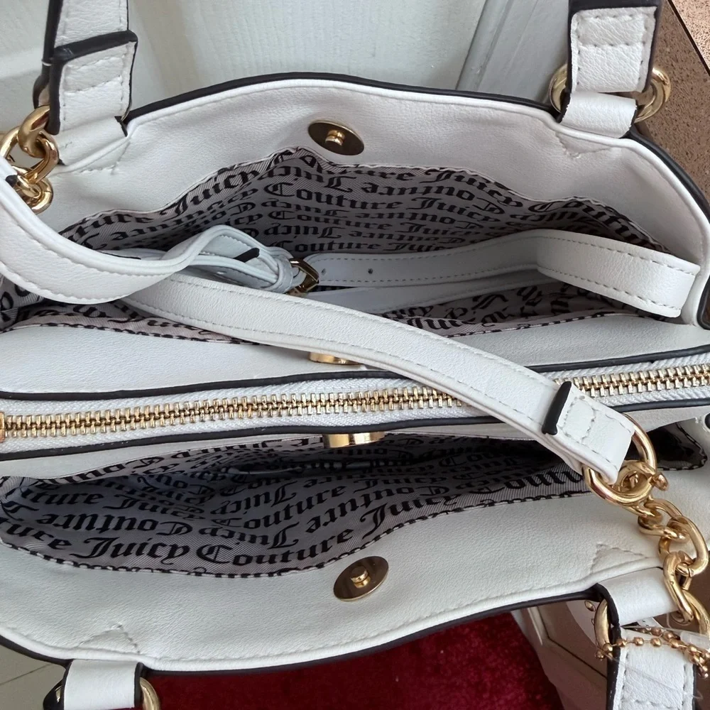 NWT Juicy Couture Royal Juicy Satchel in Angel (White) with Heart Charm